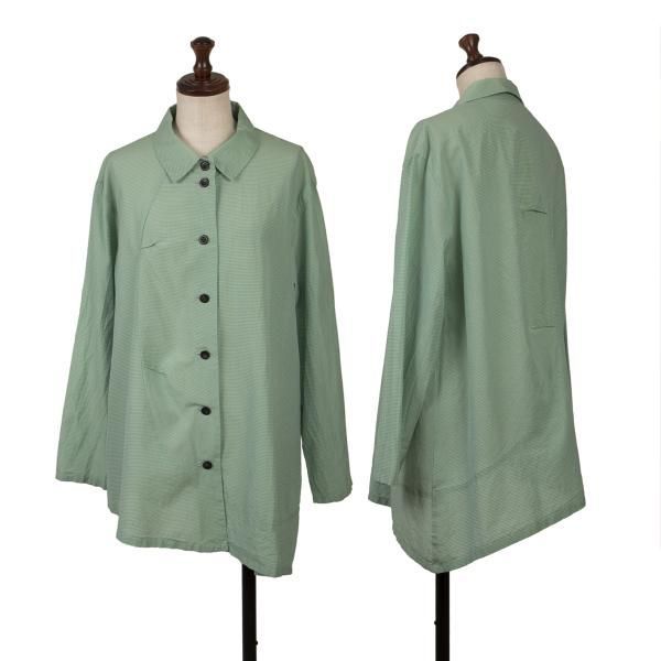 センソユニコSENSOUNICO 割引 慈雨 裾アシンメトリー切替チェック長袖