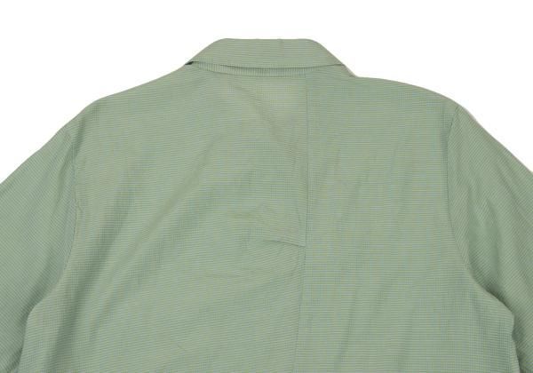 センソユニコSENSOUNICO 慈雨 裾アシンメトリー切替チェック長袖シャツ