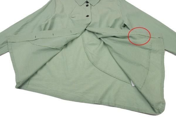 センソユニコSENSOUNICO 慈雨 裾アシンメトリー切替チェック長袖シャツ