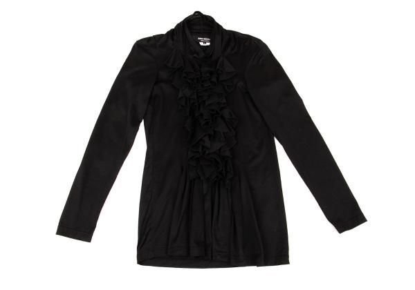 JUNYA WATANABE ブラック長袖シャツ　コムデギャルソン　フリルレース ジュンヤワタナベ コムデギャルソンJUNYA WATANABE COMME des GARCONS