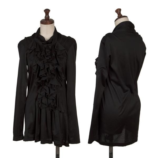 JUNYA WATANABE ブラック長袖シャツ　コムデギャルソン　フリルレース ジュンヤワタナベ コムデギャルソンJUNYA WATANABE COMME des GARCONS