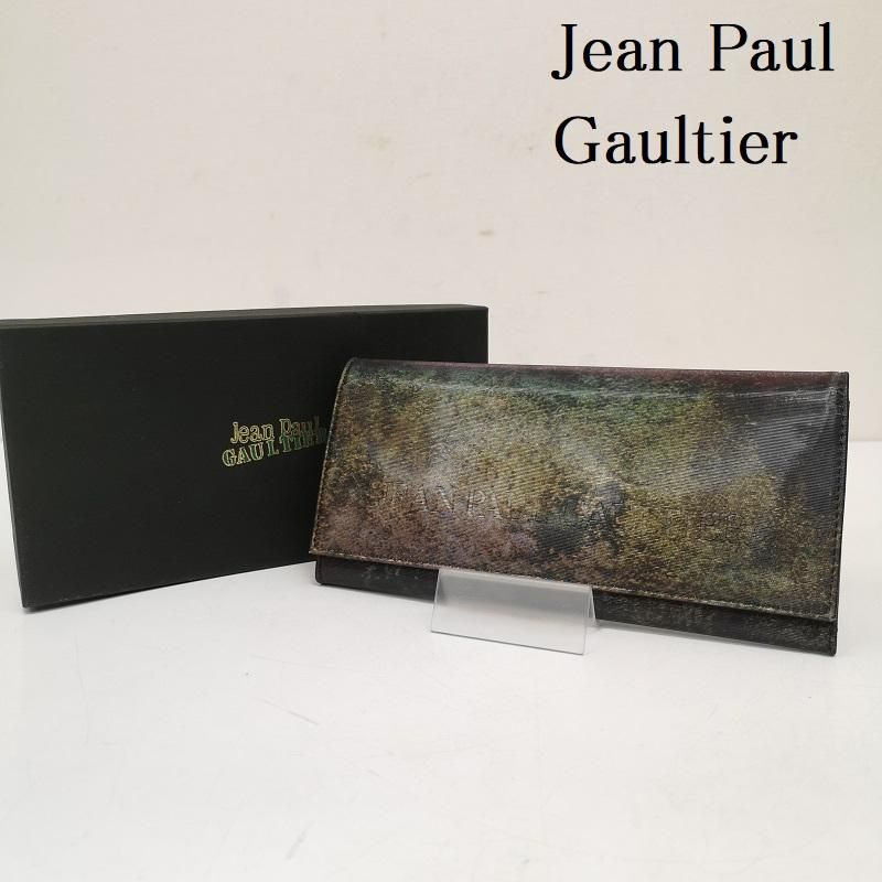 ジャンポールゴルチエ Vサイバー ロゴ 型押し 長財布 ロングウォレット