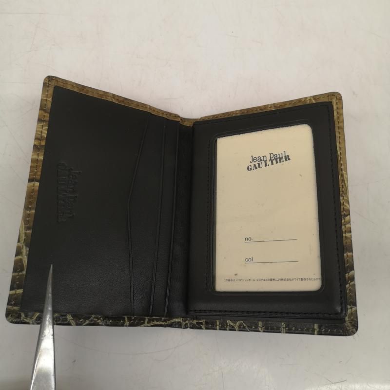 ジャンポールゴルチエ クロコダイル 型押し ロゴプレート カードケース