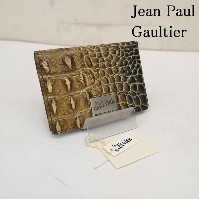 ジャンポールゴルチエ クロコダイル 型押し ロゴプレート カードケース