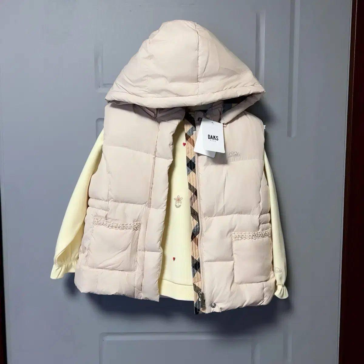 新 ダックスキッズ フード ダウン ベスト 110