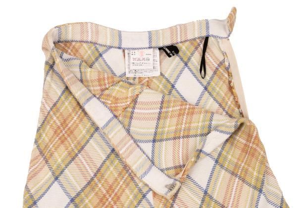 お値下げ！トリコ コムデギャルソン チェック柄フレアスカート M トリココムデギャルソンtricot COMME des GARCONS レーヨン裾切替