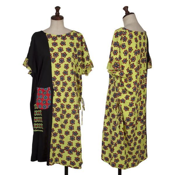 ツモリチサトTSUMORI CHISATO フラワープリント切替デザインチュニック