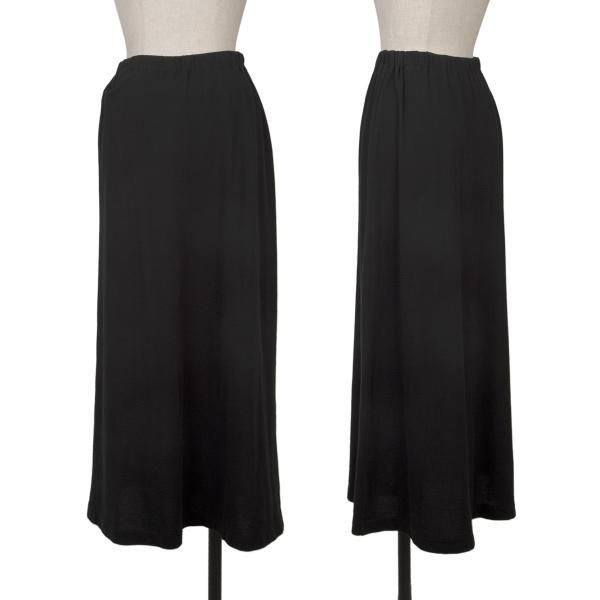 ヨーガンレールJURGEN LEHL コットンレーヨンストレッチフレアスカート 黒M