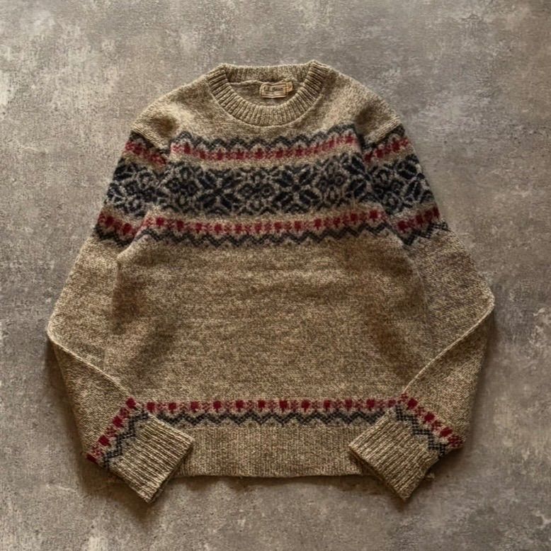70年代 70 s 80年代 80 L.L.Bean エルエルビーン ノルディック柄 ニット セーター