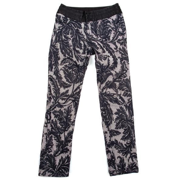 ジュンヤワタナベ コムデギャルソンJUNYA WATANABE COMME des GARCONS コットンボタニカルジャガードウエスト切替パンツ インディゴSS