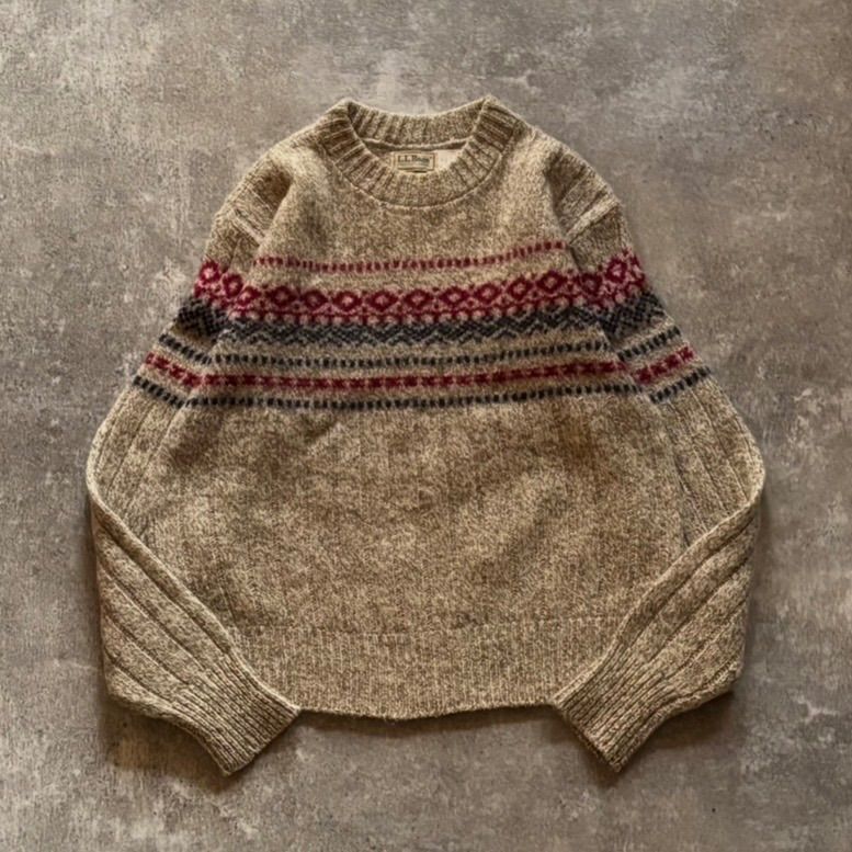 70年代 70 s 80年代 80 L Bean エルエルビーン ノルディック柄 ニット セーター アメリカ製