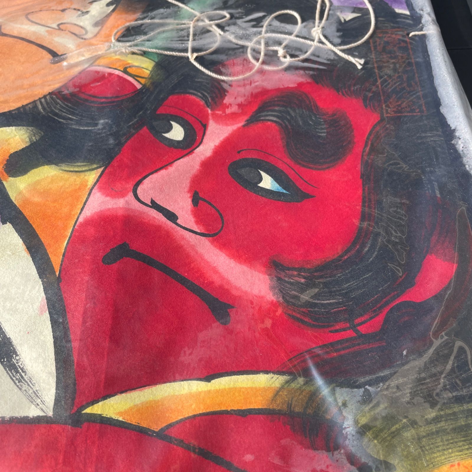 津軽凧 アンティークねぷた絵 手描き絵 アンティーク凧