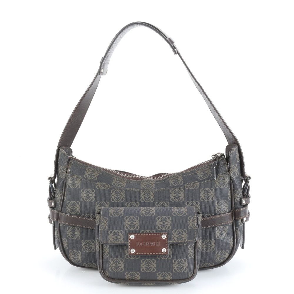 極美品 ロエベ アナグラム レザー ショルダーバッグ 肩掛け ワン