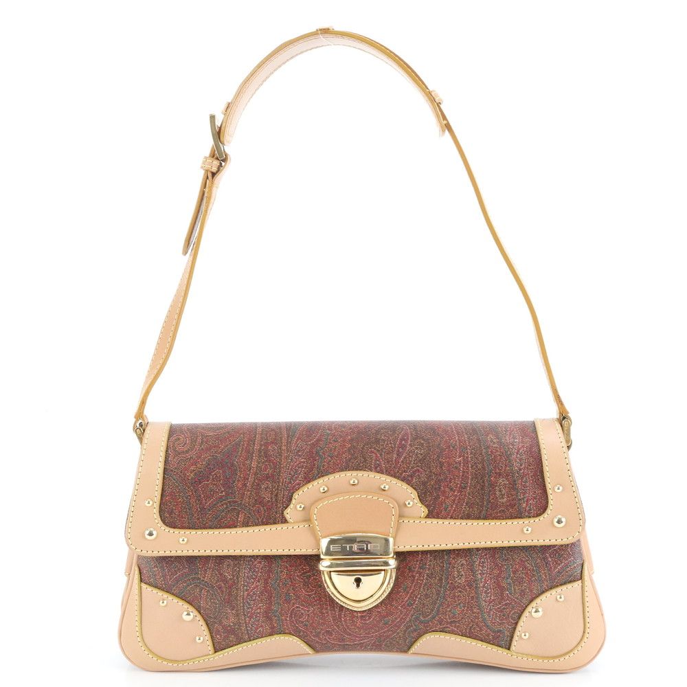 極美品 エトロ ペイズリー柄 レザー ショルダーバッグ 肩掛け ワン