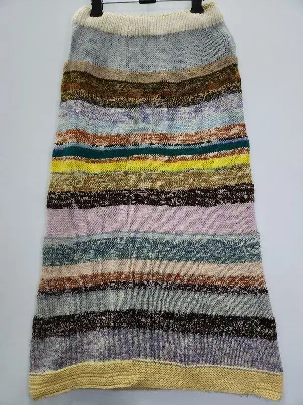 ヴィンテージ Y 2 K 森ガール マルチストライプ ニット スカート M L