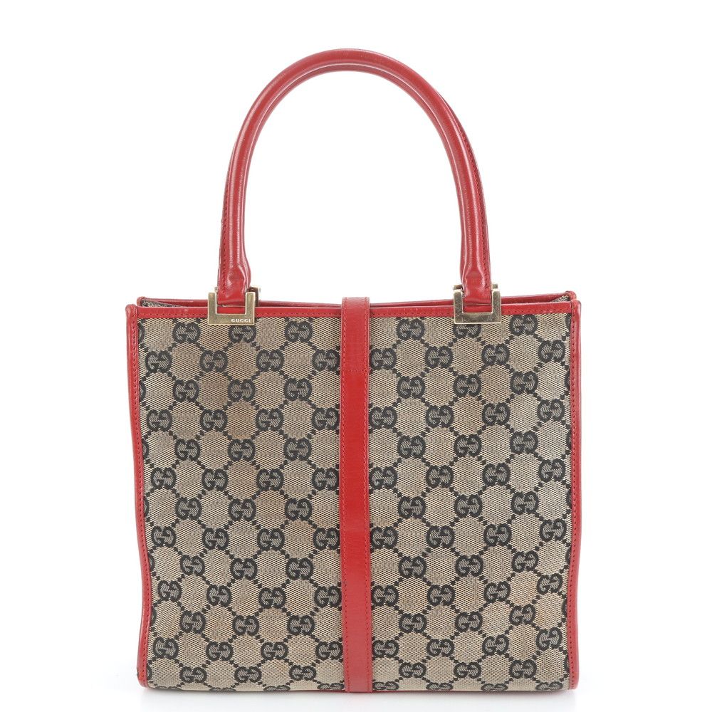 極美品✨GUCCI ビジネスバッグ　GGキャンバス　レザー 極美品 グッチ ジャッキー GG キャンバス 002-1065 レザー トート