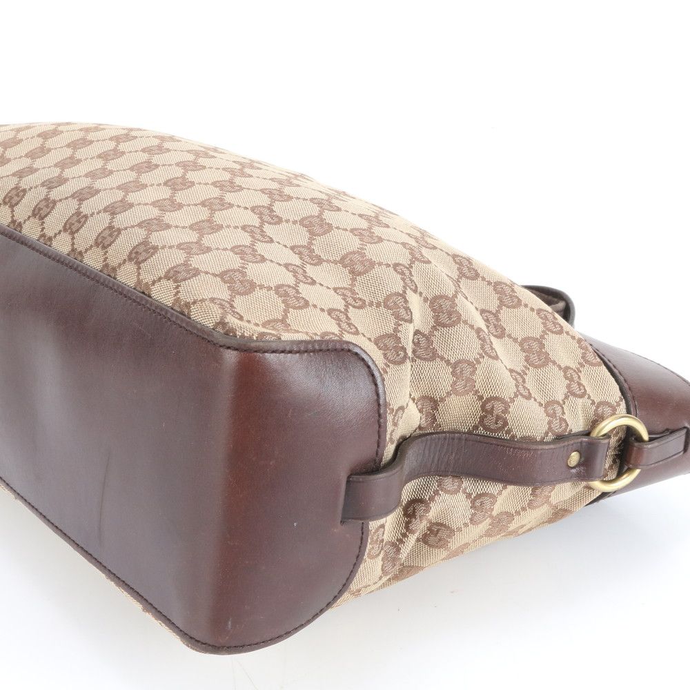 極美品 グッチ GG キャンバス 106251 レザー トート バッグ ショルダー