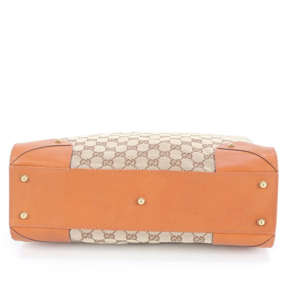 極美品 グッチ GG キャンバス 120897 レザー トート バッグ ショルダー