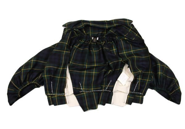 コムデギャルソンCOMME des GARCONS タータンチェックギャザーデザイン