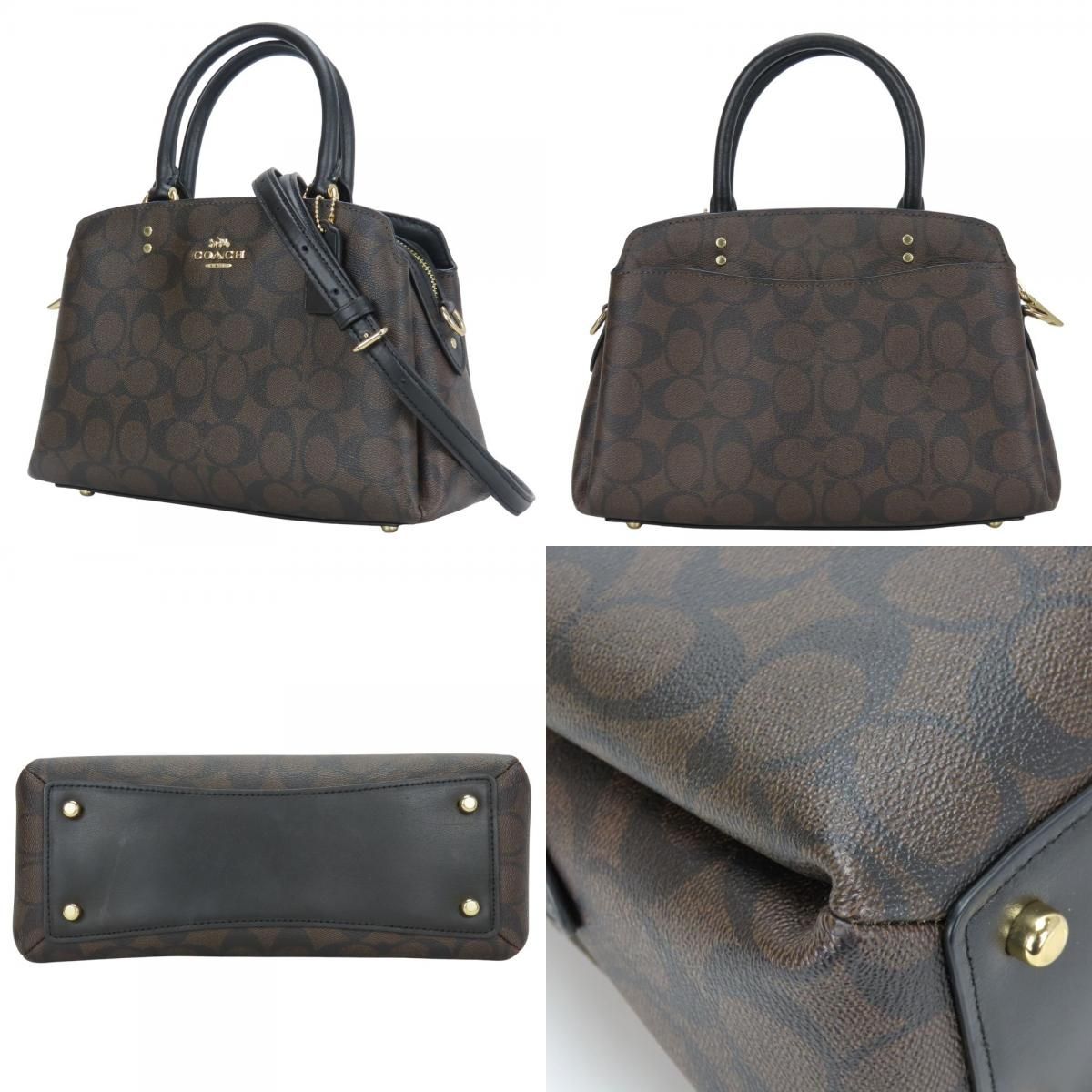 中古】 コーチ ハンドバッグ 91494 シグネチャー PVC レザー ダーク