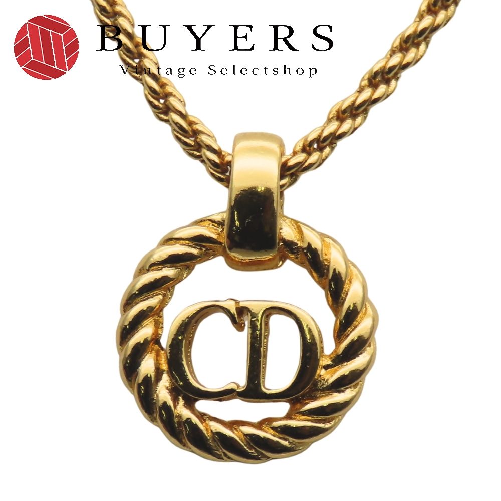 クリスチャンディオール ネックレス CDロゴ ツイスト メタル ゴールド メッキ GP アクセサリー レディース 女性 Christian Dior