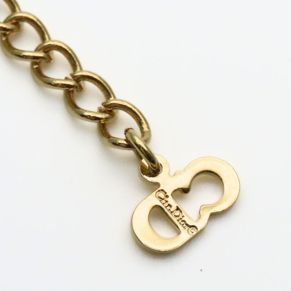  クリスチャンディオール ネックレス CDロゴ メタル ラインストーン ゴールド メッキ レディース 女性 Christian Dior ネックレス アクセサリー