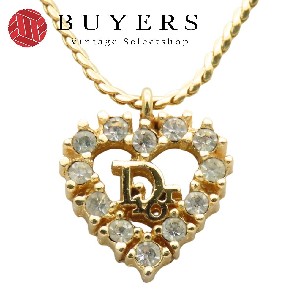 クリスチャンディオール ネックレス ハート メタル ゴールド メッキ GP アクセサリー レディース 女性 Christian Dior