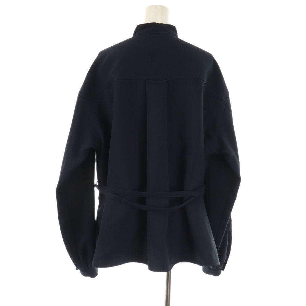 美品 ウィムガゼット 長袖 ミリタリーシャツジャケット ウエストマーク ネイビー ウィムガゼット Whim Gazette 23SS ミリタリーシャツ 長袖 ベルト付き