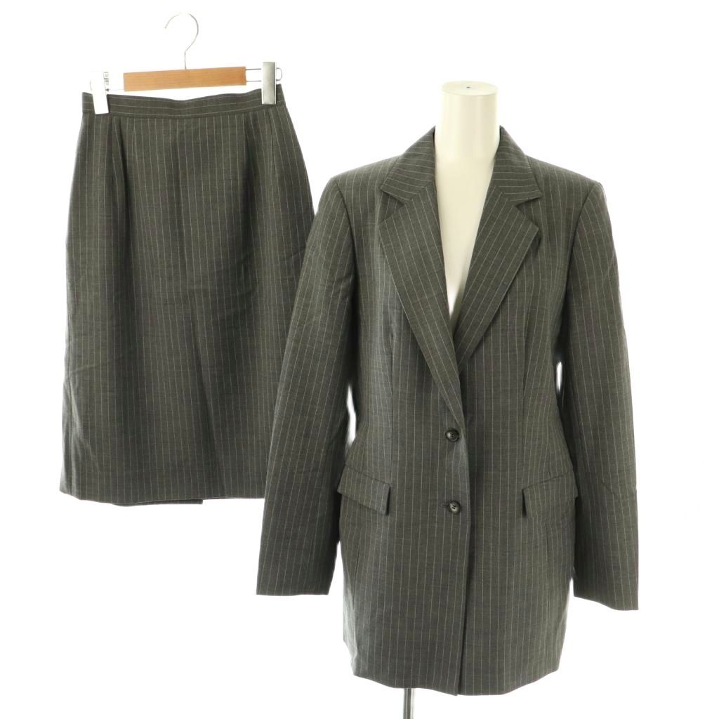 ランバン LANVIN スーツ ジャケット スカート セットアップ 38 グレー