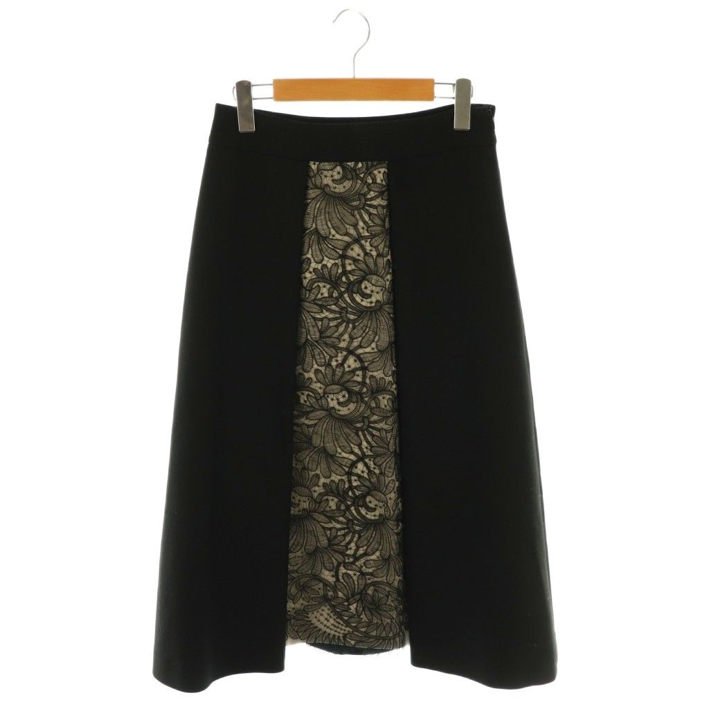 新品未使用♡定価６万　21SS アドーア　ファインコードレーススカート　黒　36 アドーア ADORE ファインコードレース切り替えスカート Aライン
