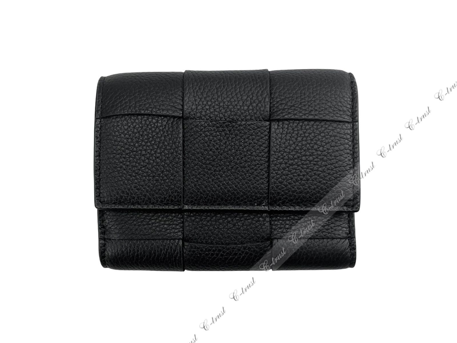 BOTTEGA VENETA ボッテガ ヴェネタ 財布 ミニ ウォレット カード コイン 3つ折り イントレ レザー イタリア製 8425 ブラック M 011