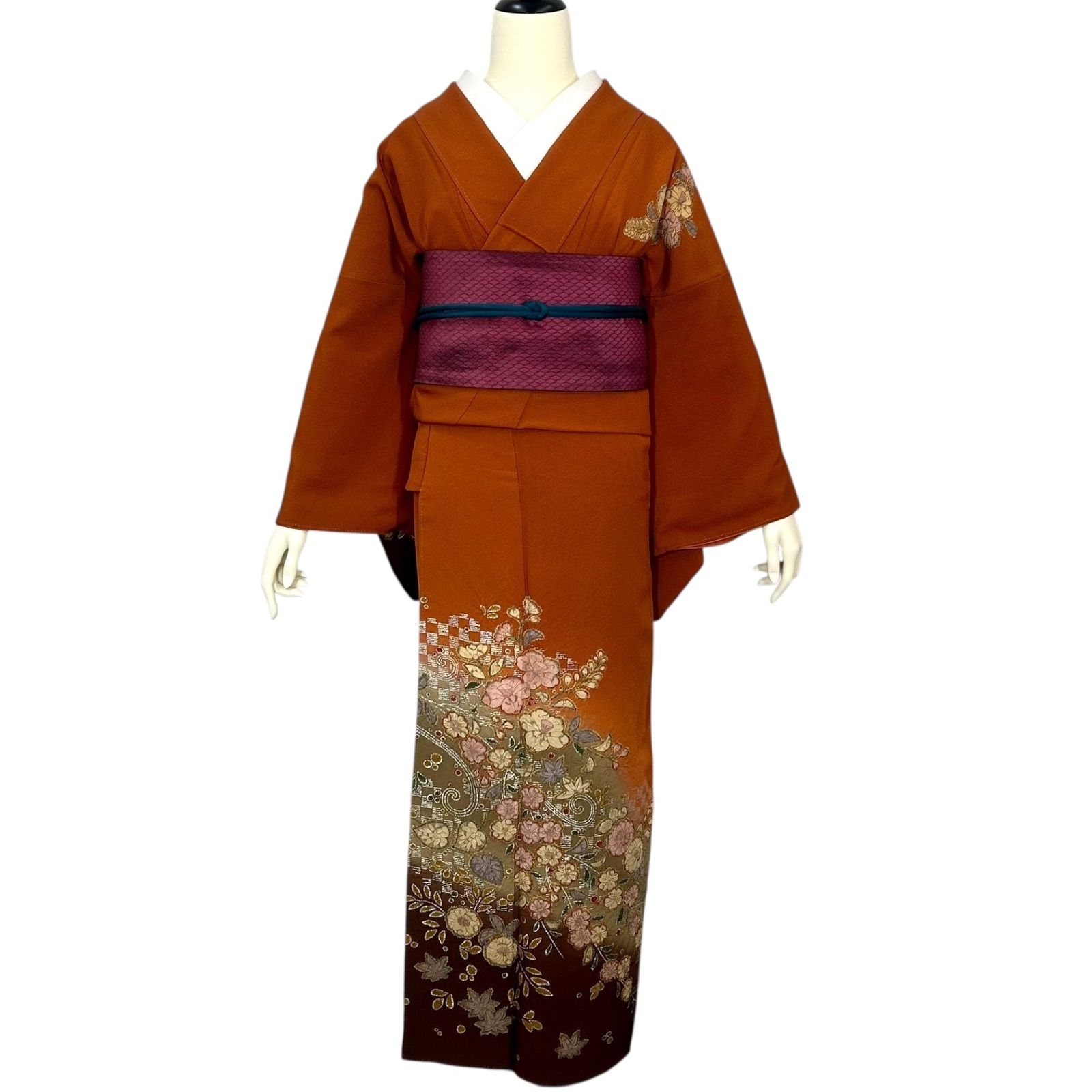 訪問着➕長襦袢フルセット　辻が花　着物　正絹　カラフル　トールサイズ　p5 訪問着・長襦袢セット 辻が花 着物 正絹 - メルカリ
