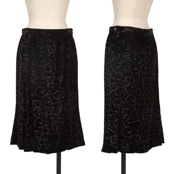 フェンディFENDI 割引 渦巻きパイルデザイン台形スカート 黒44