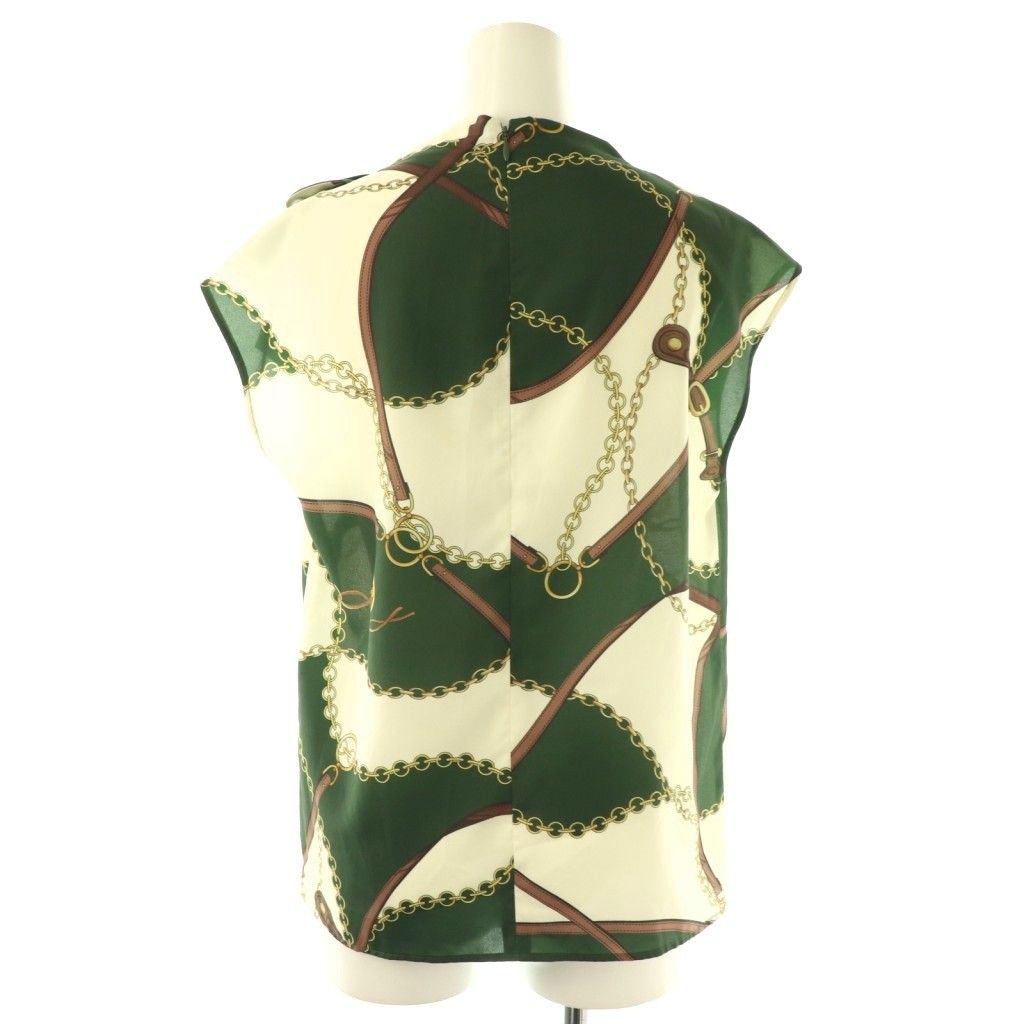 ピンキー-ダイアン ピンダイ PINKY-DIANNE スカーフプリントブラウス 38 グリーン マルチ ES OS