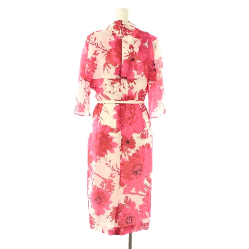 ピンキー-ダイアン ピンダイ PINKY-DIANNE グラデーションフラワープリントワンピース 38 レッド ピンク マルチ ES OS