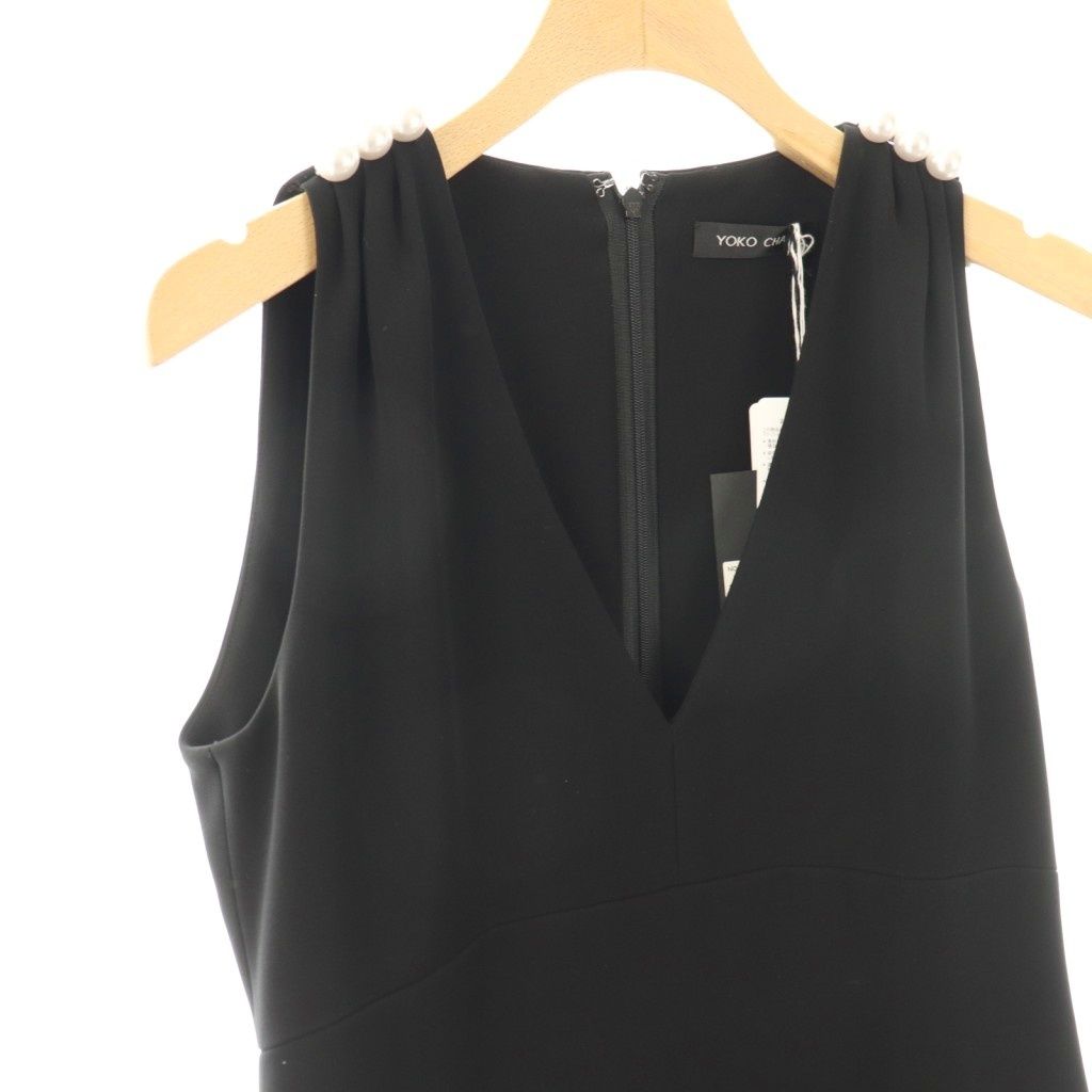 ヨーコチャン YOKO CHAN パール ノースリーブワンピース 膝丈 36