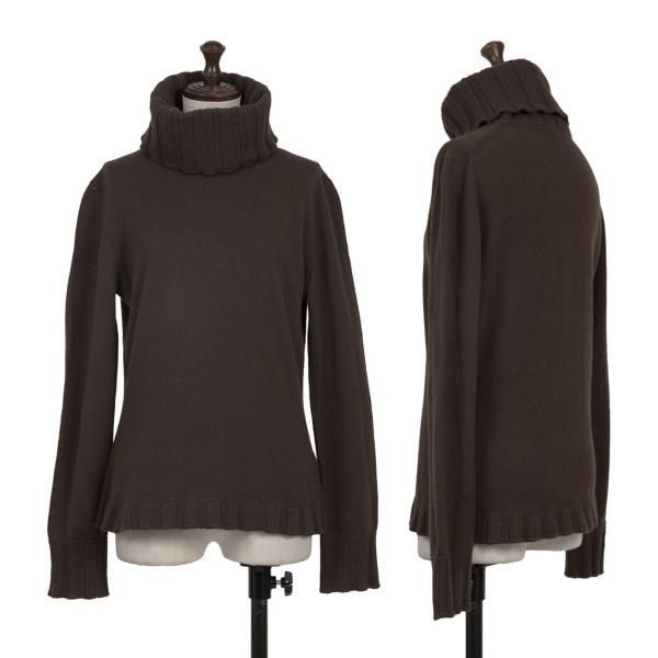 ジルサンダーJIL SANDER カシミヤ編み地切替タートルネックニット