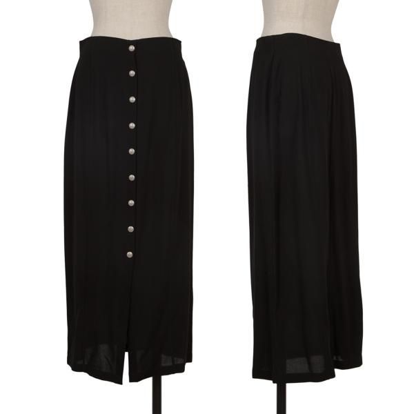 ジルサンダーJIL SANDER ボタンフロントロングスカート コレクション 黒38