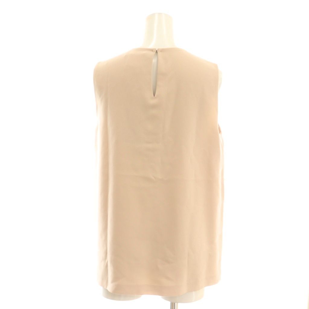 マックスマーラステュディオ Max Mara Studio 近年モデル フラワー装飾 ノースリーブ ブラウス 42 サーモンピンク DF OS