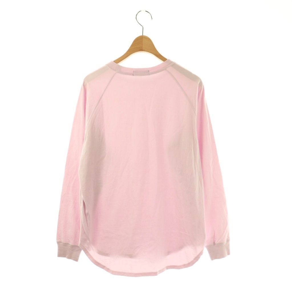 【完売品✨️】Drawer コットンクルーネックロングスリーブTシャツ ピンク ドゥロワー Drawer コットン天竺クルーネックロングスリーブ