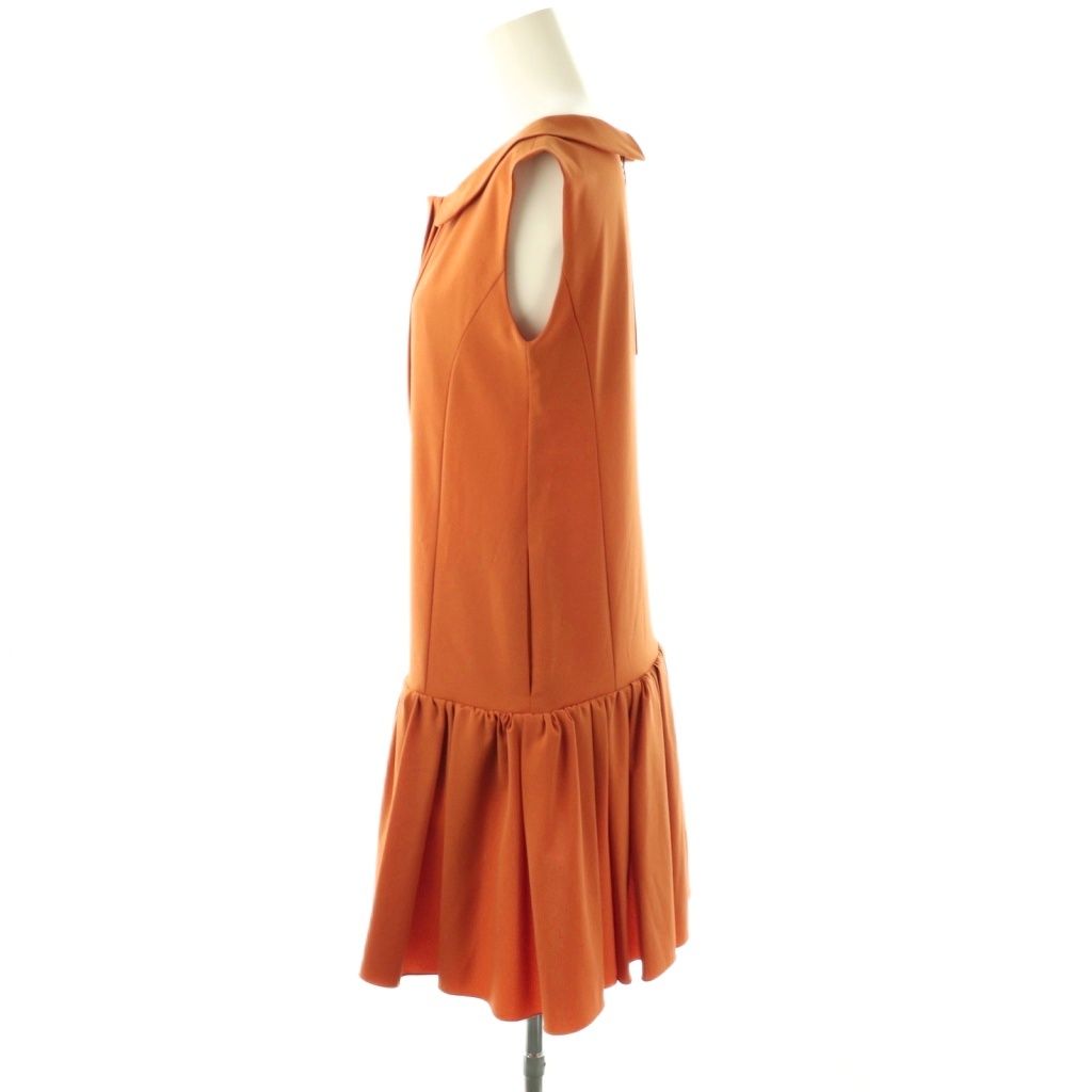 ☆フォクシーニューヨーク40742フレアドレスワンピース朱赤オレンジレッド38☆ フォクシーニューヨーク FOXEY NEW YORK フルーツドレスワンピース 38