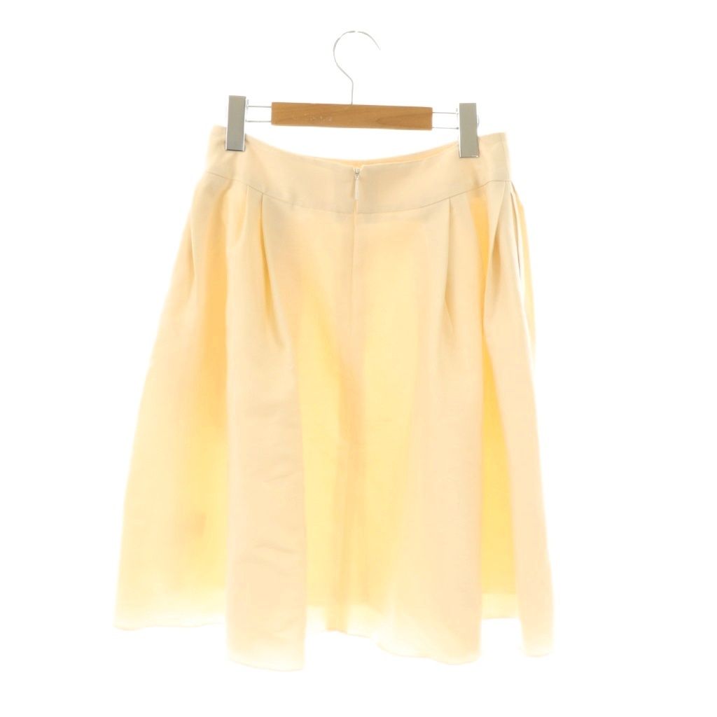 ルネ Rene ウール シルク混 タックスカート フレアスカート ひざ丈 36