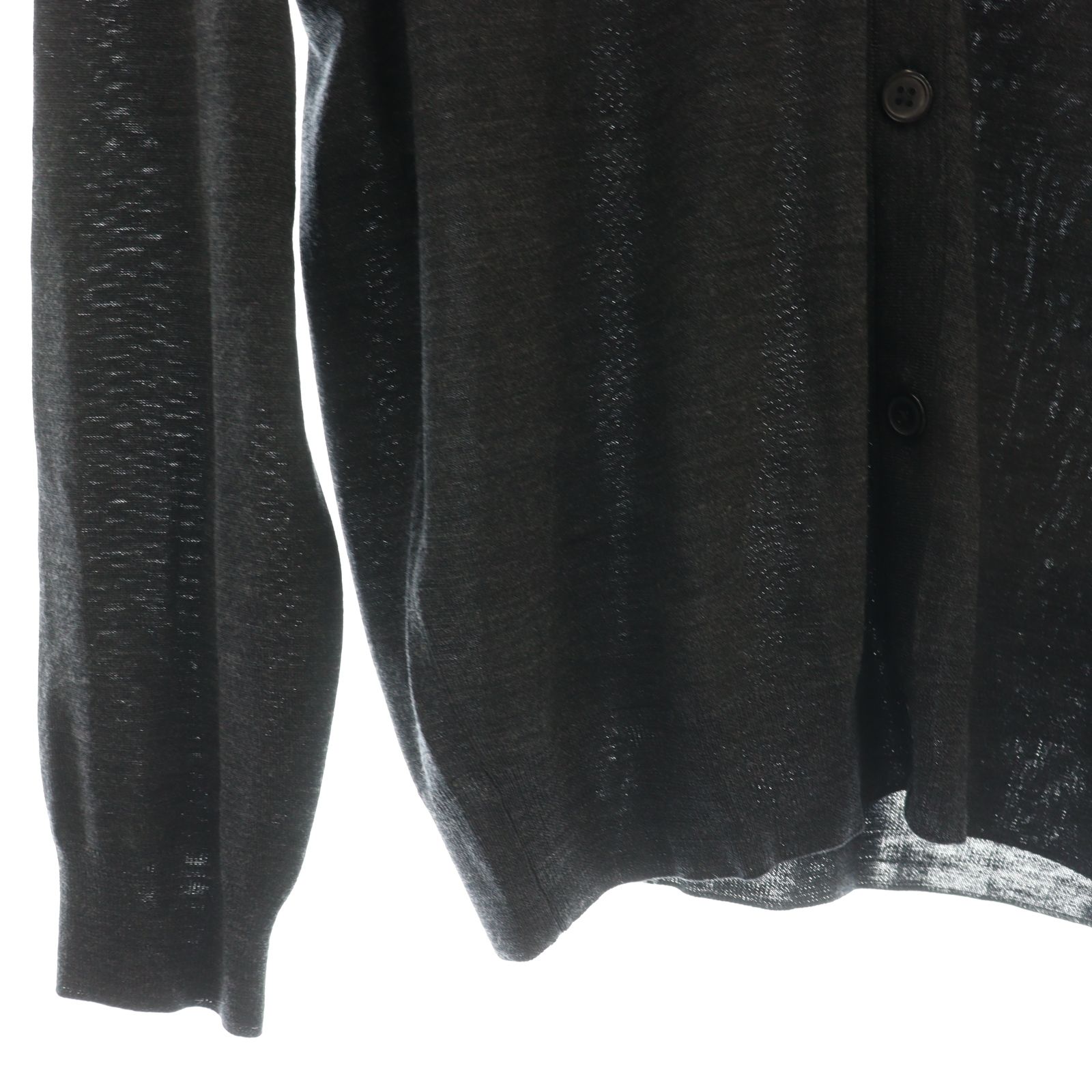 トゥモローランド トリコ tricot 25 AWスーパーファインメリノウール Vネックカーディガン L チャコール 63-02-54-02001 |CX OS