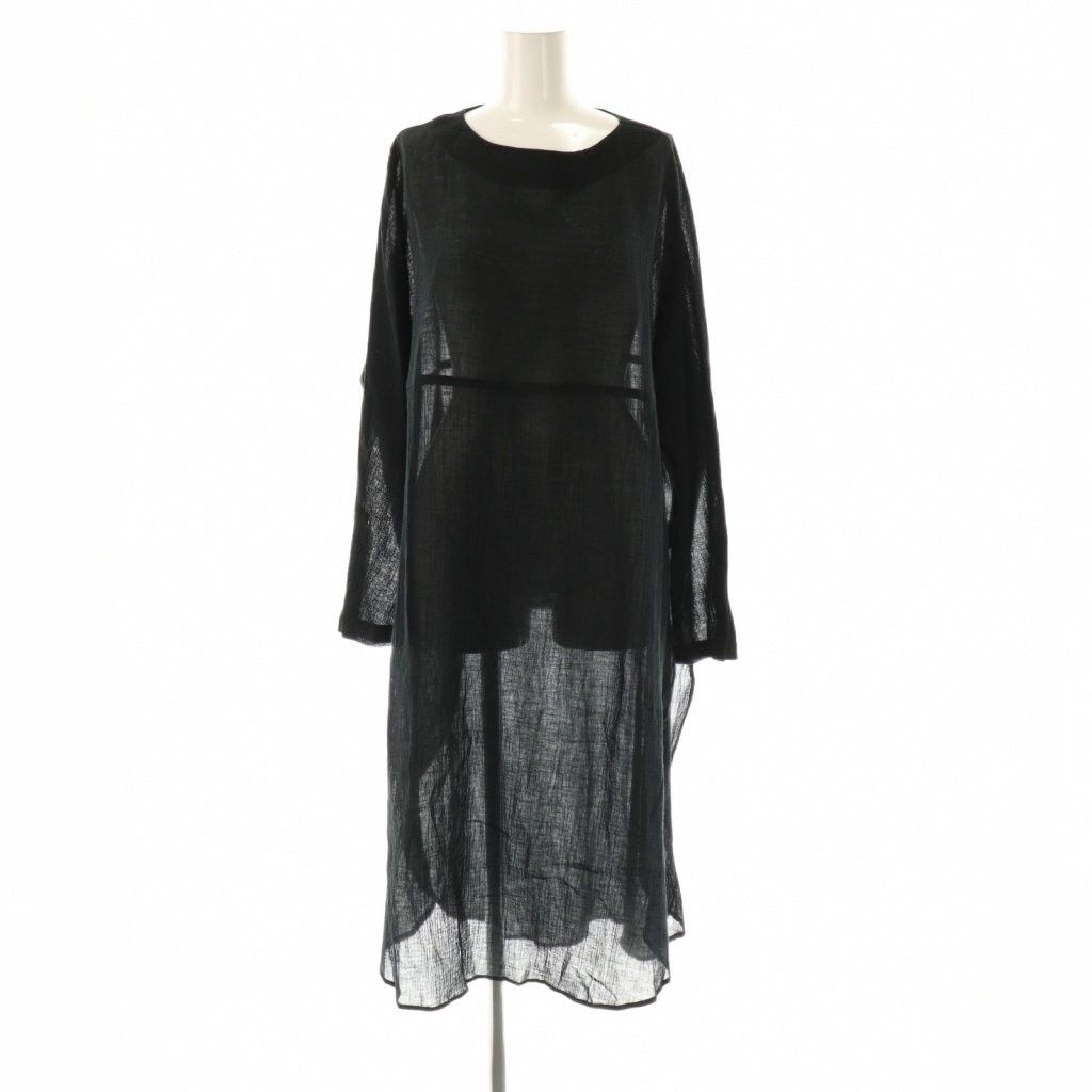 かぐれ　ガーゼロングチュニック　黒 カグレ かぐれ 25SS ガーゼロングチュニック カットソー シアー F