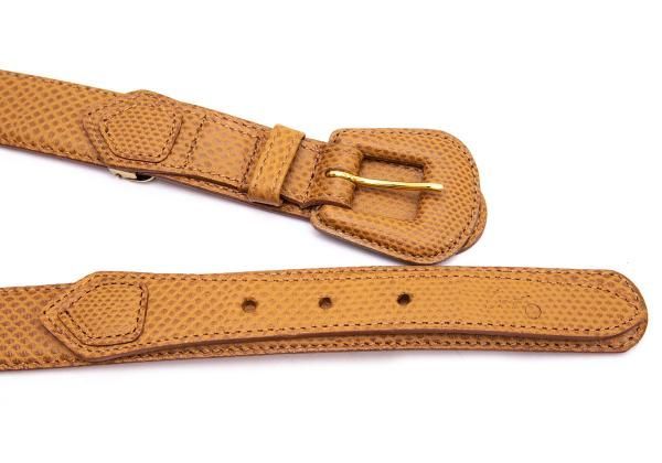 ケンゾーKENZO エンボスレザーベルト 茶