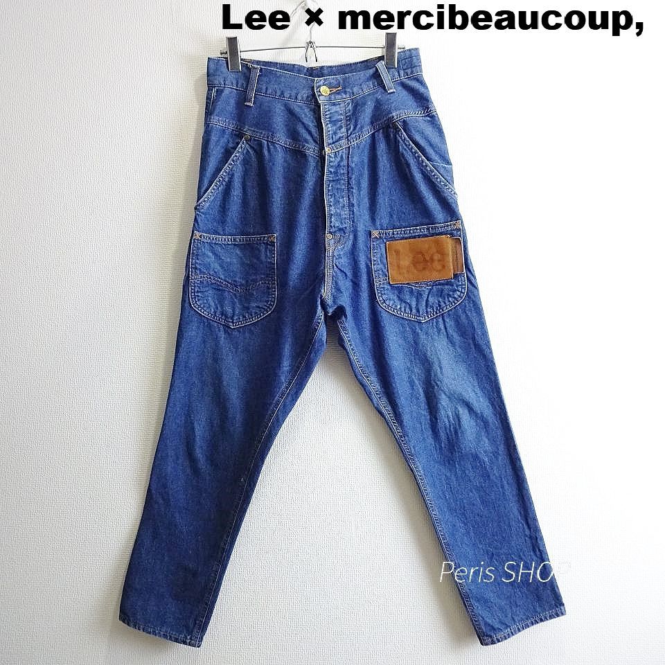 Lee × mercibeaucoup コラボ うしろまえサルエルデニムパンツ W70cm