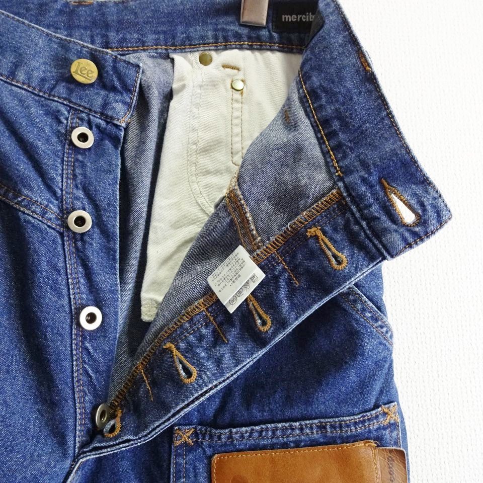 Lee × mercibeaucoup コラボ うしろまえサルエルデニムパンツ W70cm