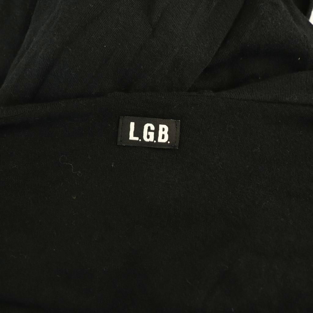 ルグランブルー L.G.B PULLOVER Vネックフーディーロングパーカー 0 L.G.B vネックブラックロングパーカー