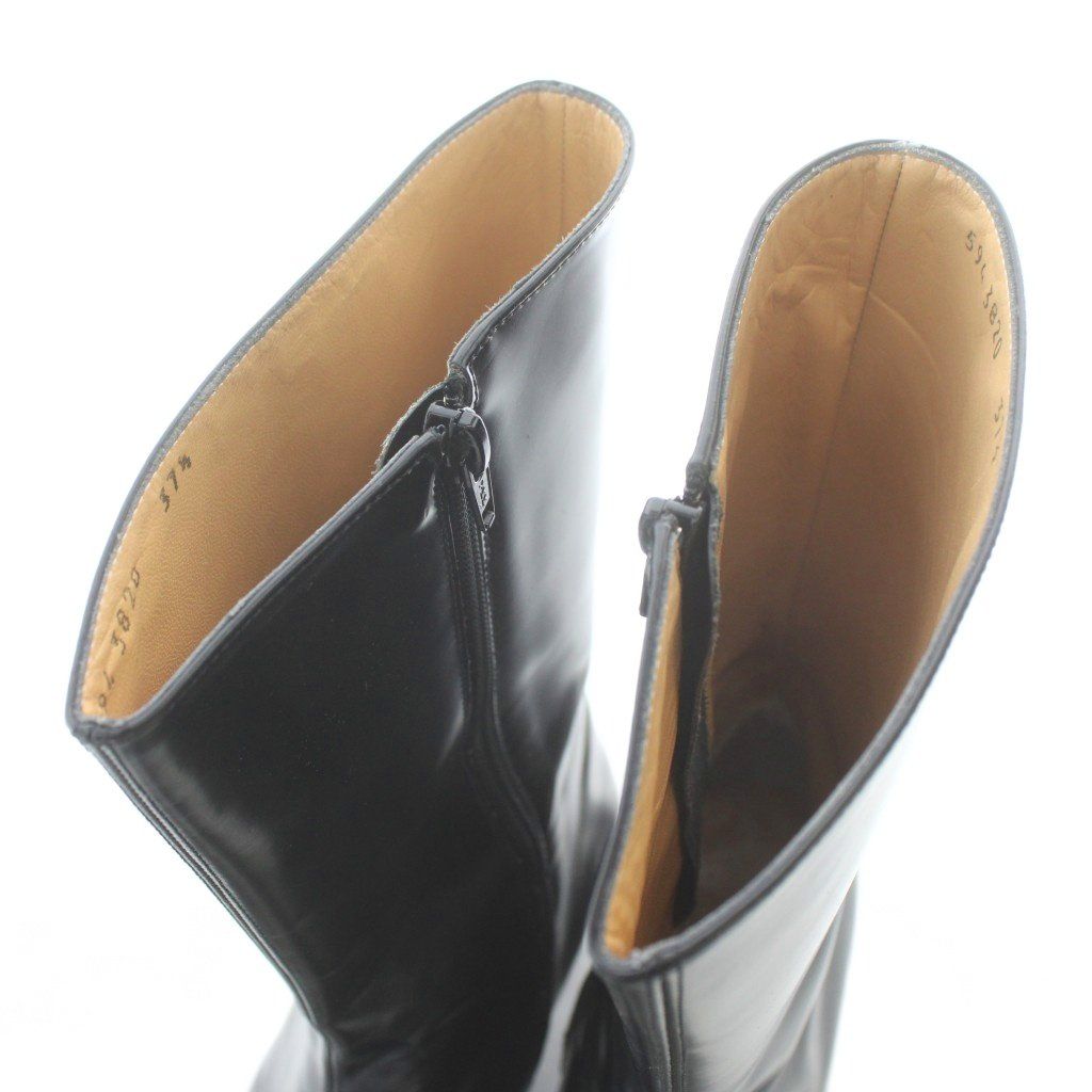 CELINE メタルヒールブーツ サイズ36 セリーヌ CELINE チャンキーヒール ロゴ メタルリング ブーツ ミドル