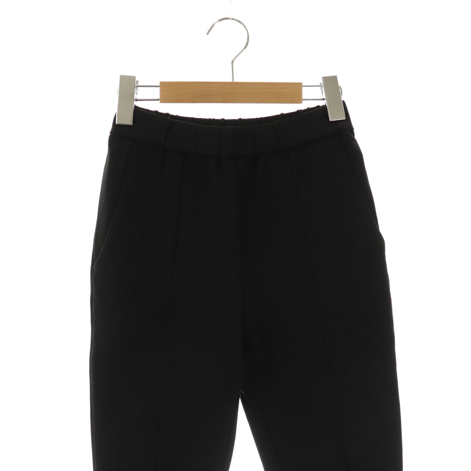 ヨリ yori ぬくぬくフロントスリットレギパン パンツ 36 ブラック /DO